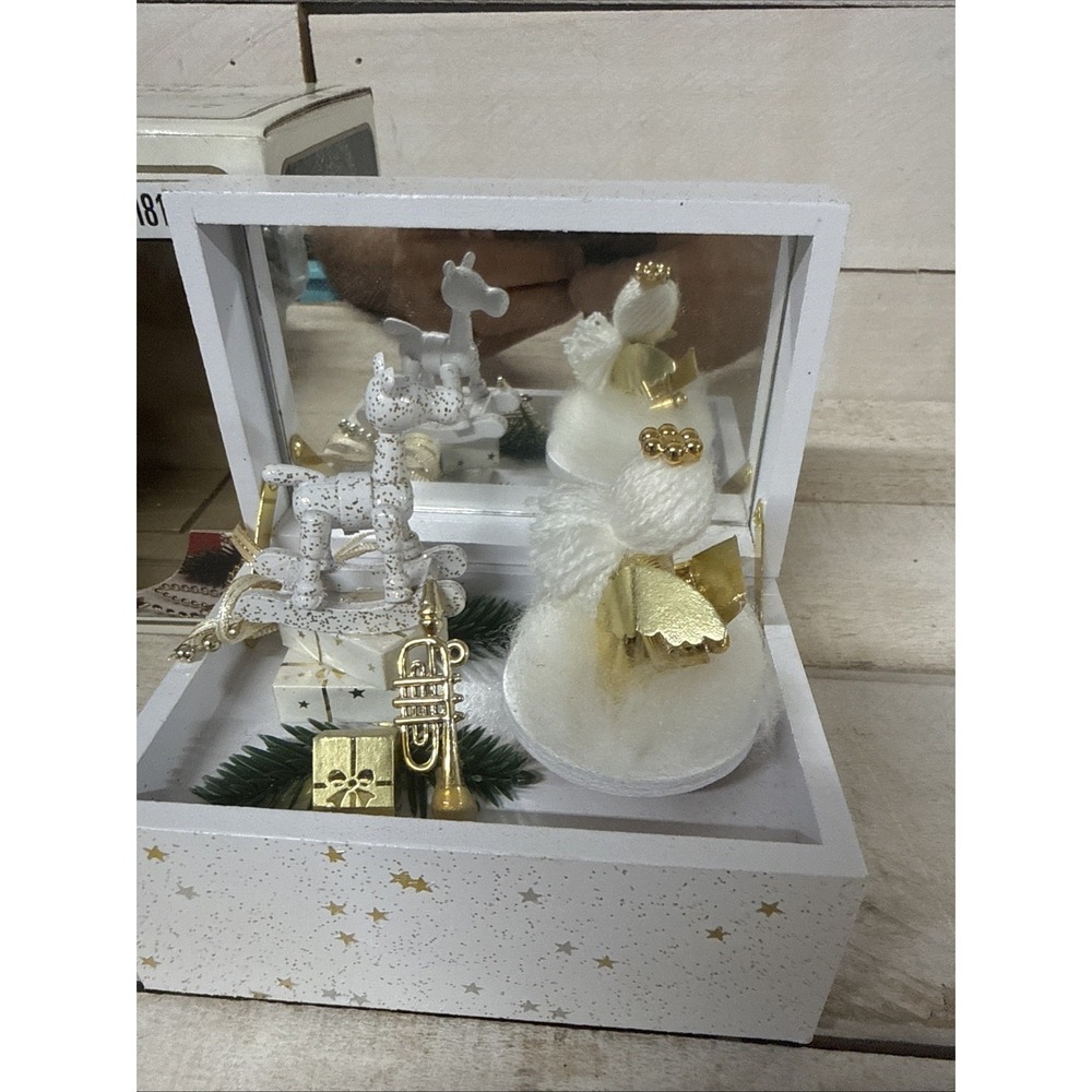 Vintage Weihnachts Musikdose Angel Music Box With Original Box Fast Shipping - Picture 2 of 11